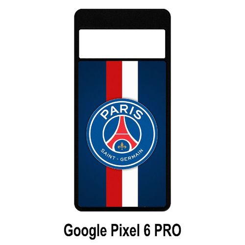 Coque Google Pixel 6 Pro - Psg Paris Saint Germain Bleu Blanc Rouge - Silicone - Noir