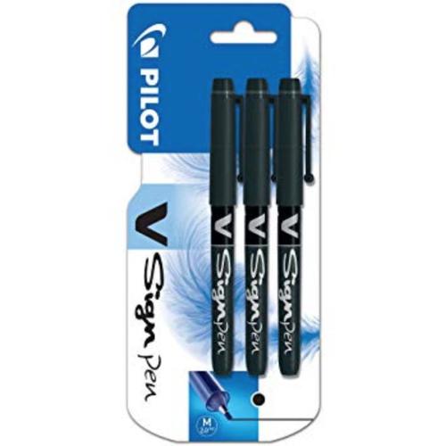 Pilot Vsign Pen Black Pack 3131910218005 M Lot De 3 Stylos Feutre Noir Ecriture Dessin Sketch Art Calligraphie Scolaire Ecole Bureau Commerce Comasound Kartel Csk Online