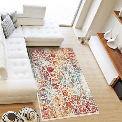 Tapis Oriental 60x110 Rectangle Multicolore Tissé Motif Ancestral Destruct 1