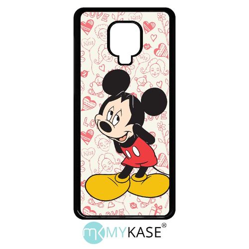 Coque Xiaomi Redmi Note 9 Pro - Disney Mickey Love - Noir