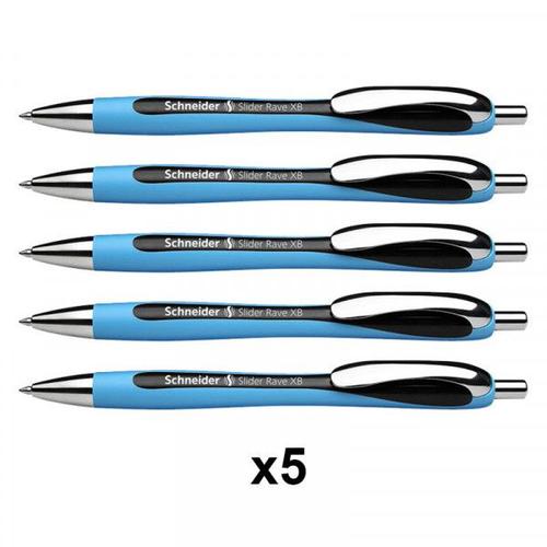 Lot De 5 Stylos ? Bille Slider Rave - Noir - Schneider