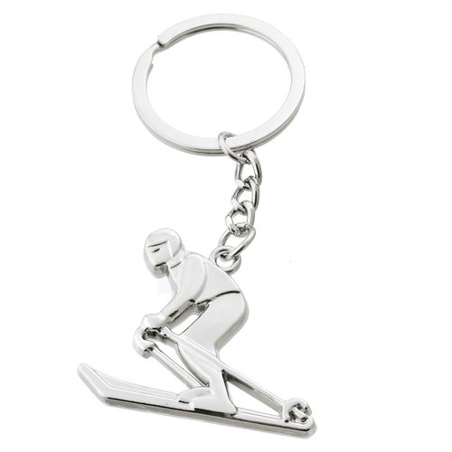 Porte-Clés Skieur Argenté
