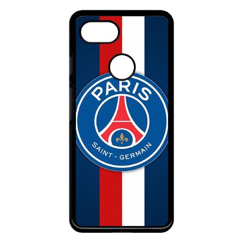 Coque Google Pixel 3 - Psg Paris Saint Germain Bleu Blanc Rouge - Noir