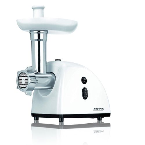 Hachoir à Viande Électrique avec Alimentation en Saucisses 3 Disques de Coupe 720W Blanc MPM MMM-05