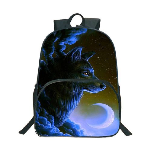 Sac à Dos Loup Animal Pour Collège Sacs D'école étudiant Sacs à
