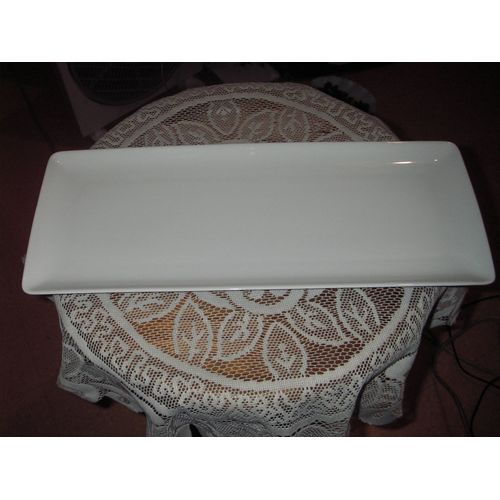 Plat Rectangulaire Porcelaine Blanc De Marque Guy Degrenne, Collection Modulo, Dimensions: 40 X 16 X 2,5 Cm. 