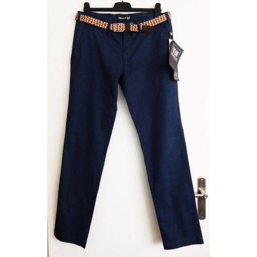 Pantalon Bleu Marine. Chino. Bendorff. Coton. Elasthanne. Taille 46
