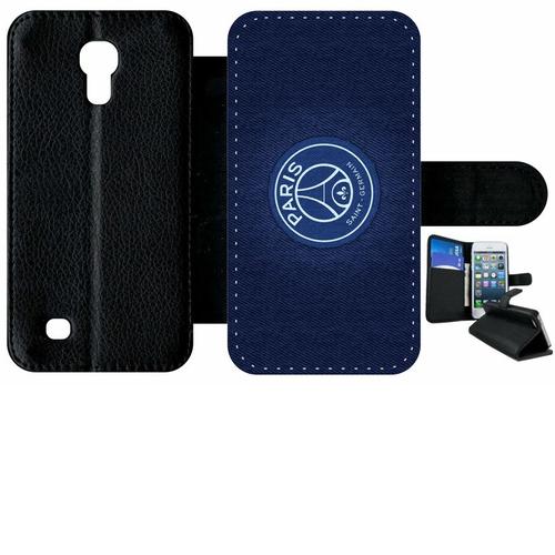 Etui À Rabat Samsung I9190 Galaxy S4 Mini - Psg Paris Saint Germain - Simili-Cuir - Noir