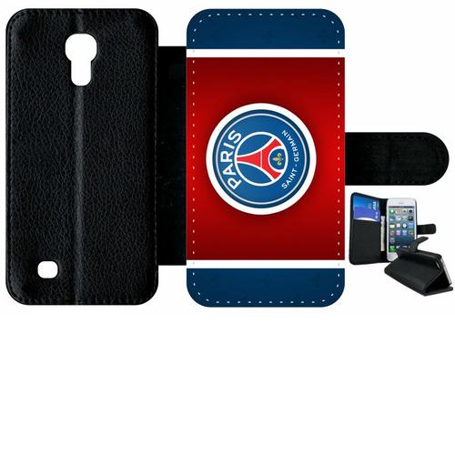 Etui À Rabat Samsung I9190 Galaxy S4 Mini - Psg Paris Saint Germain 2 - Simili-Cuir - Noir