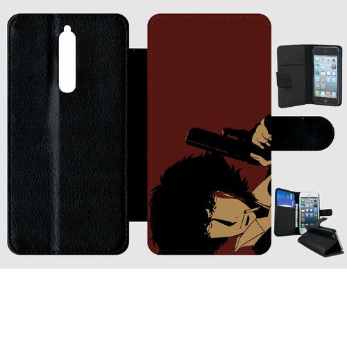 Etui À Rabat Nokia 8 - Cowboy Bebop Spike Spiegel - Simili-Cuir - Noir