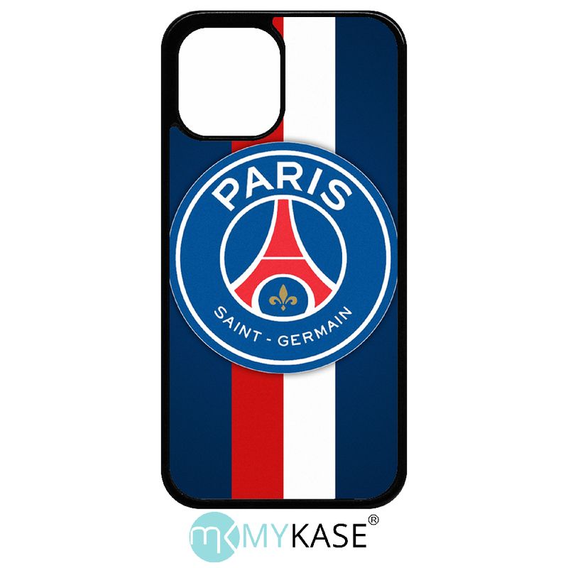 Coque Iphone 12 Pro Max - Psg Paris Saint Germain Bleu Blanc Rouge - Noir