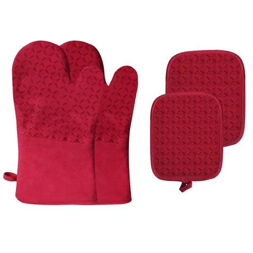 Ensemble de 4 gants de four en Silicone, antidérapants, 500F, résistants à  la chaleur, pour la cuisson, la cuisine et le barbecue