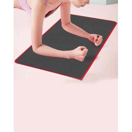 Tapis Antidérapant Yoga Fitness Caoutchouc Noir Repliable - Équipement Sport