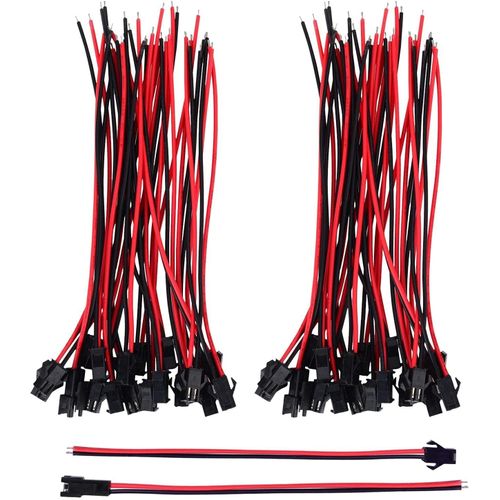 Yunique France Paires De Câbles Jst 2pin 22awg Longueur Totale Mm135 (20 Mâles + 20 Femelles)-Yunique Green-Clean-Power