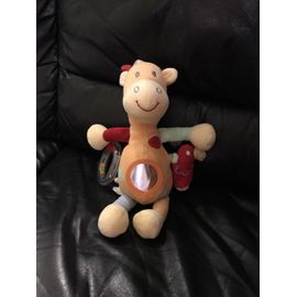 Doudou Peluche Girafe Sucre D'orge Avec Son Perroquet
