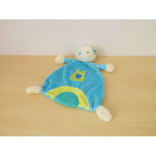 Doudou Chat Ours Blanc Bleu Arrosoir Babysun