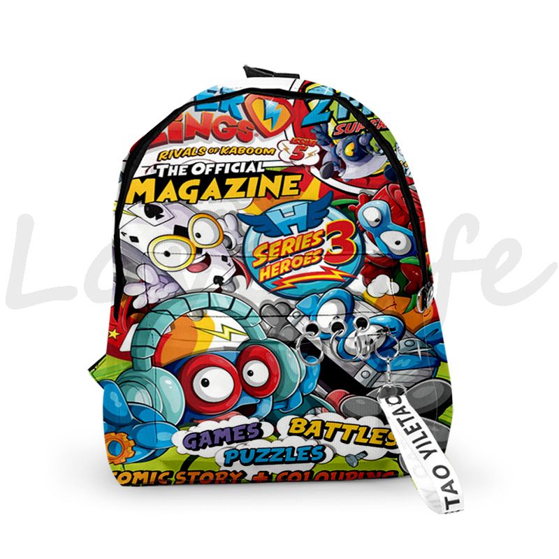 Sac à Dos De Maternelle De La Série Super Zings Pour Enfant Cartable D'École Imperméable Avec Imprimé De Jeu De Dessin Animé Smile Zings