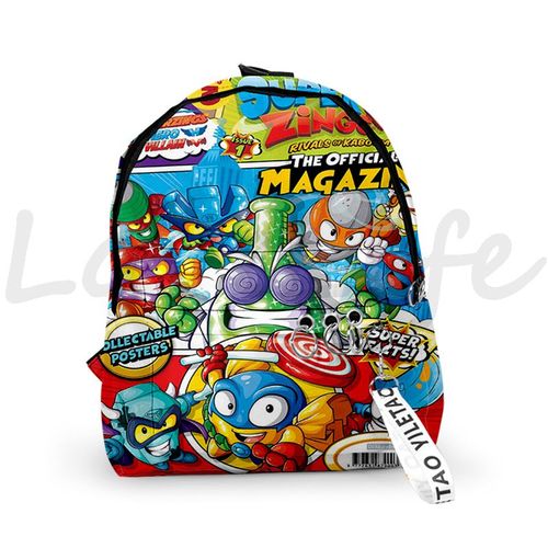 Sac à Dos De Maternelle De La Série Super Zings Pour Enfant Cartable D'École Imperméable Avec Imprimé De Jeu De Dessin Animé Smile Zings