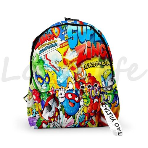 Sac à Dos De Maternelle De La Série Super Zings Pour Enfant Cartable D'École Imperméable Avec Imprimé De Jeu De Dessin Animé Smile Zings