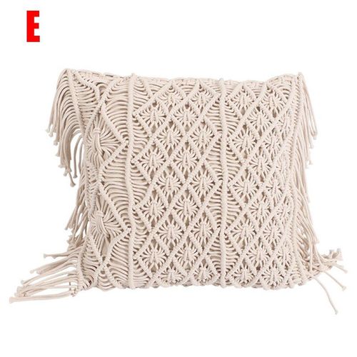 Taie D'oreiller Bohème Couleur Unie | Tissage, Housse De Câlin, Pour Tenir Oreiller, Décor De Maison, Creux, Jan88