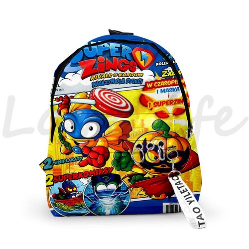 Sac à Dos De Maternelle De La Série Super Zings Pour Enfant Cartable D'École Imperméable Avec Imprimé De Jeu De Dessin Animé Smile Zings