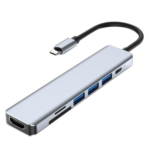 Adaptateur usb 3.0 et usb 2.0 7 en 1, lecteur de carte Multiport Compatible HDMI 4K SD TF PD, adaptateur vidéo multi-ports