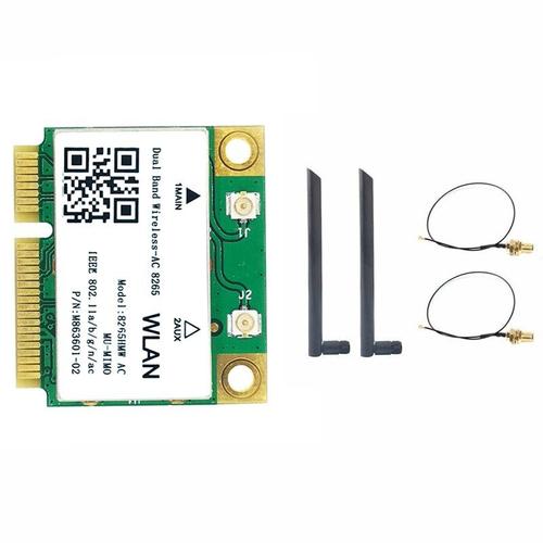 Carte WiFi AC 8DB antenne 8265 M 1200/5G, Mini PCIE, Bluetooth 2.4, Support mu-mimo pour Win7, Win 8, Win 10, Linux, 4.2