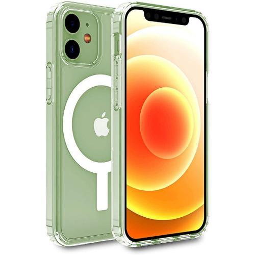 Coque Iphone 12 (6.1"") Cercle MagnTique Anti-Choc Protection Transparente