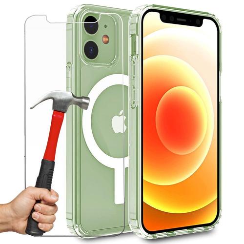 Coque Iphone 12(6.1"") Avec Ronde Magnetique + Verre Trempe De Protection