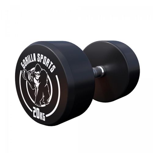 Gorilla Sports - Haltères Ronds Caoutchouc - De 2,5 À 40 Kg - Poids : 20 Kg