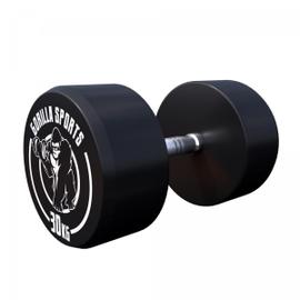Gorilla Sports Kit haltères avec disques à revêtement plastique + barre  curl 35 kg pas cher 