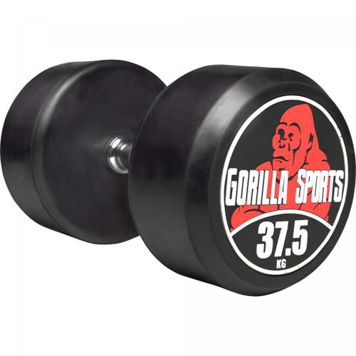 Gorilla Sports - Haltères Ronds Caoutchouc - De 2,5 À 40 Kg - Poids : 37,5 Kg