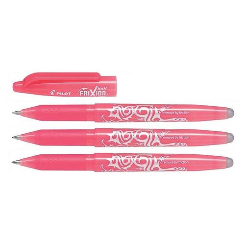 Pilot Lot De 3 Stylos Roller Encre Gel Effaçable Frixion Ball 07 Pointe Moyenne Rose Corail