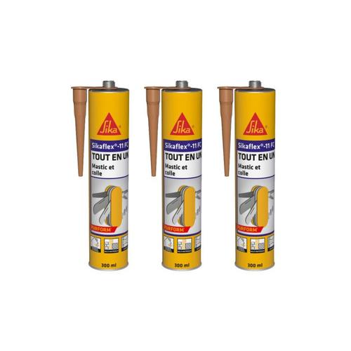 Lot de 3 mastics colles multi-usages SIKA Sikaflex 11 FC Purform - Beige - 300 ml