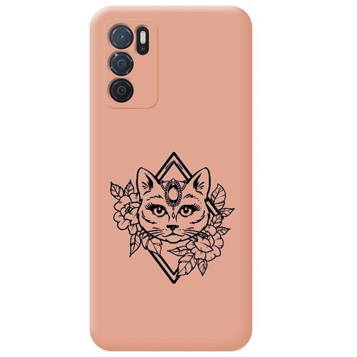 Coque Rose Oppo A16 Et A16s Chat Fleur