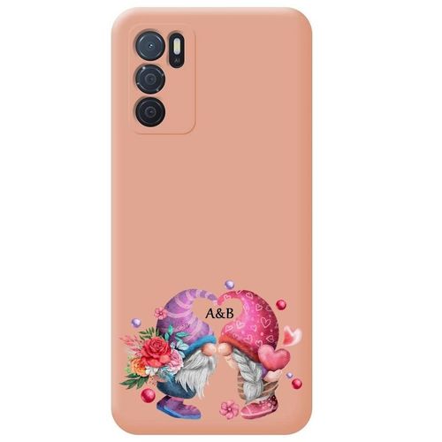 Coque Rose Oppo A16 Et A16s Gnome Avec Vos Initiales Saint Valentin