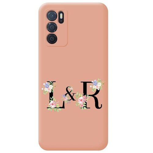 Coque Rose Oppo A16 Et A16s Avec Vos Initiales Personnalisees Et Fleur