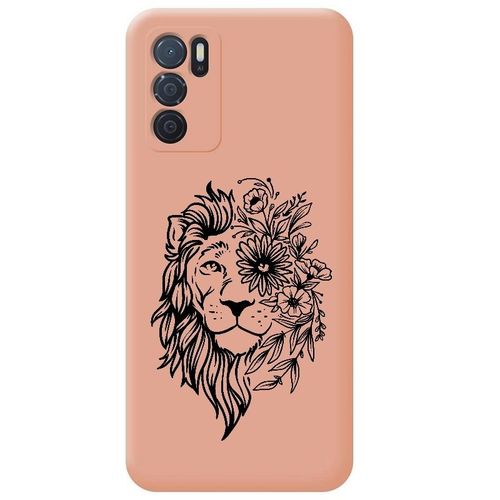 Coque Rose Oppo A16 Et A16s Lion Fleur Jungle
