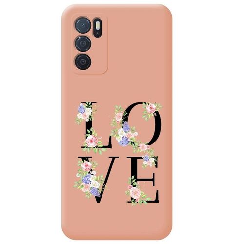 Coque Rose Oppo A16 Et A16s Love Fleur Pastel Personnalisee
