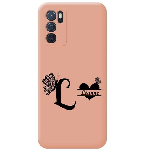 Coque Rose Oppo A16 Et A16s Avec Votre Prénom 12 Papillon