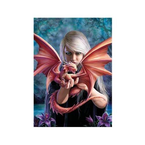 Puzzle Adulte 1000 Pieces : Femme Et Dragon Rose - Collection Anne Stokes