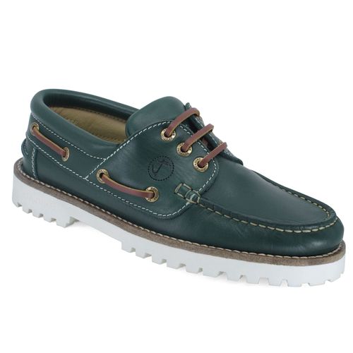 Chaussures Bateau Pour Femme Seajure Railay En Cuir Vert