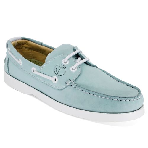 Chaussures Bateau Pour Femme Seajure Nacpan En Cuir Nubuck Bleu Clair