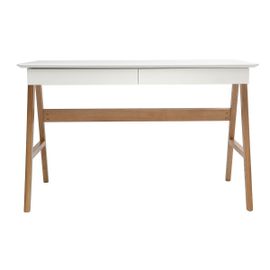 Bureau Design Blanc Et Bois Brook