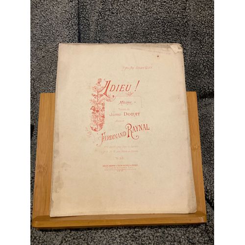 Ferdinand Raynal Justin Donat Adieu Partition Chant Piano Ed. Mutuelle Musique