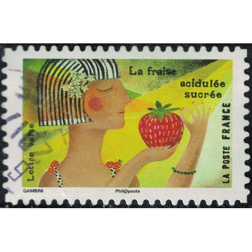 France 2017 Oblitéré Rond Used Les Sens Le Goût La Fraise Acidulée Sucrée Y&t 1455 Su