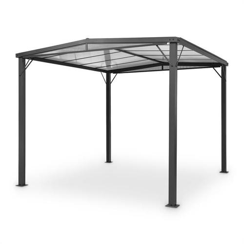 Blumfeldt Pantheon Solid Sky Flat Pergola Auvent 3x3m Polycarbonate Gris