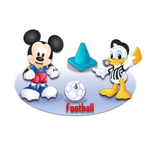 MICKEY MOUSE Mickey Blister 2 figurines articulées 7,5 cm avec accessoires  - Football