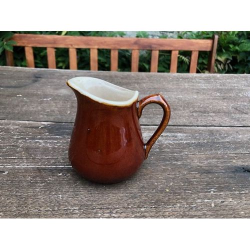 Pot À Lait Ancien Vernissé En Céramique Marron En Très Bon État