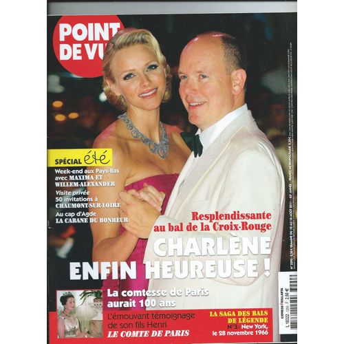 Point De Vue 10/08/2011 Charlène & Albert De Monaco, Joachim De Belgique, Margrethe De Danemark, La Comtesse De Paris, Chillida, Willem Alexander & Maxima Des Pays-Bas, Arthur, Michel Fugain
